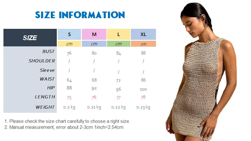 Sizing Chart for Friday Sweets Knit Summer Mini Dress