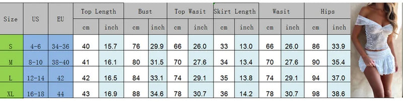 Sizing Chart for Friday Sweets Sets