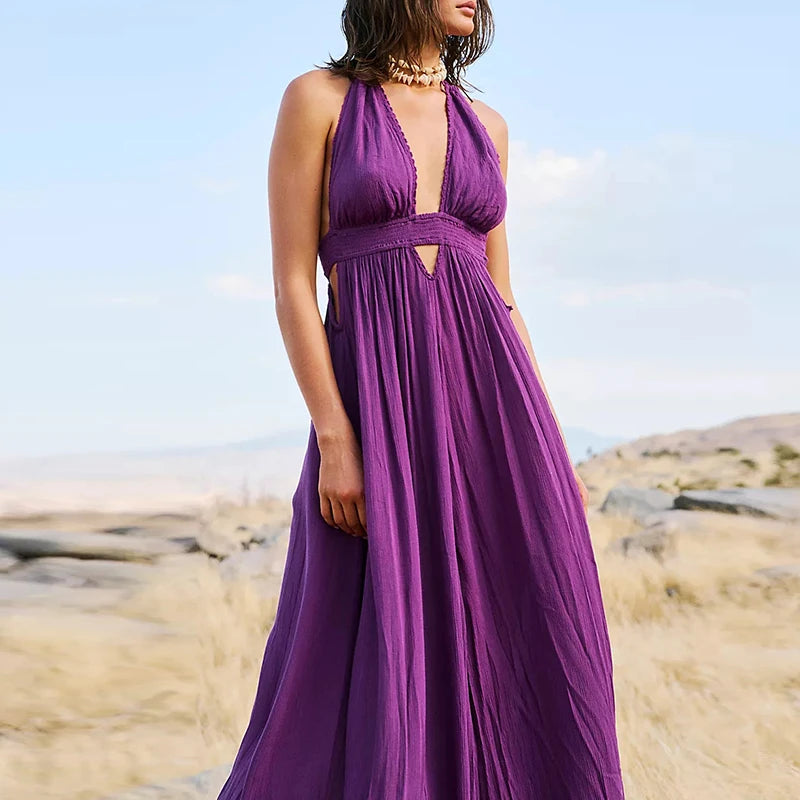 Pretty Lady in Purple Friday Sweets Maxi Dress