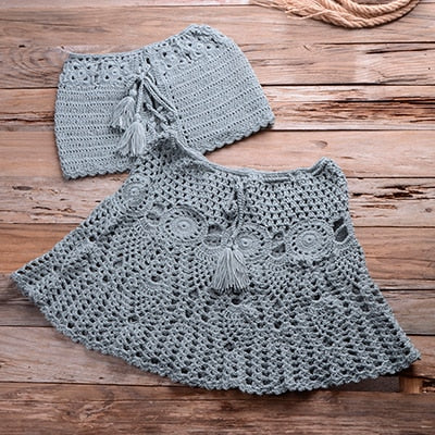 Sexy Crochet Top And Bottom Set