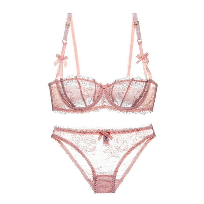 Embroidered Half Cup Bras, or Bra & Panty Sets
