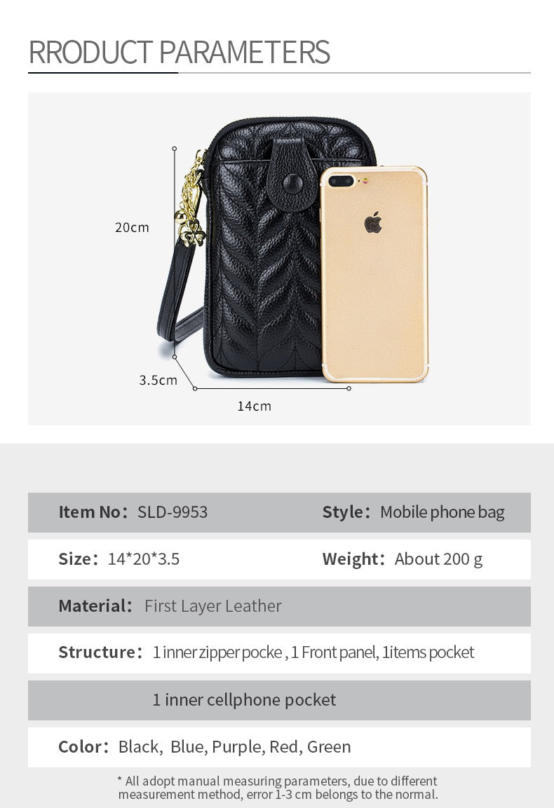 Size Info for Friday Sweets Leather Crossbody Bag