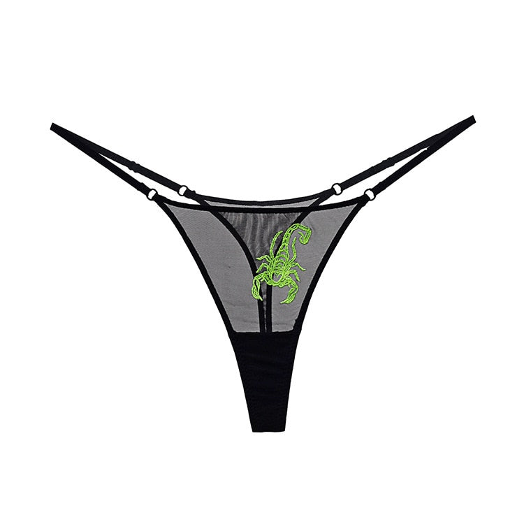 Women's Sheer Mesh Embroidered Panty