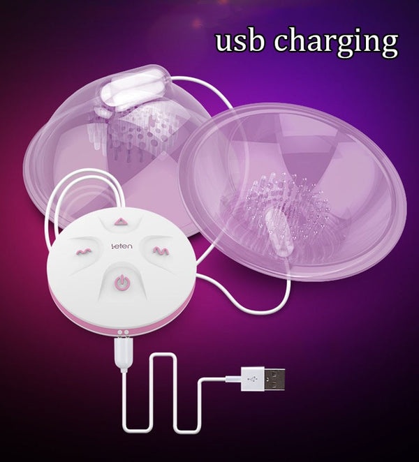 Illustration electric breast stimulator sex enhancer USB chargeable