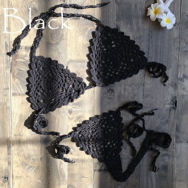 Black Handmade Crochet Micro Bikini