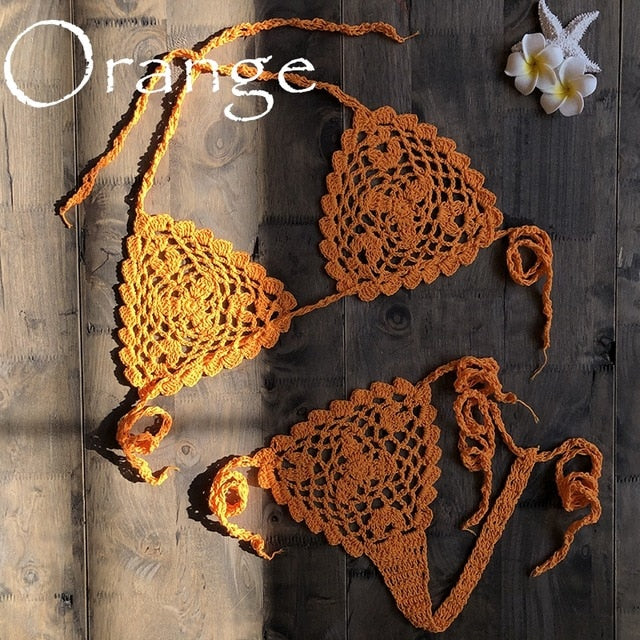 Orange Handmade Crochet Micro Bikini